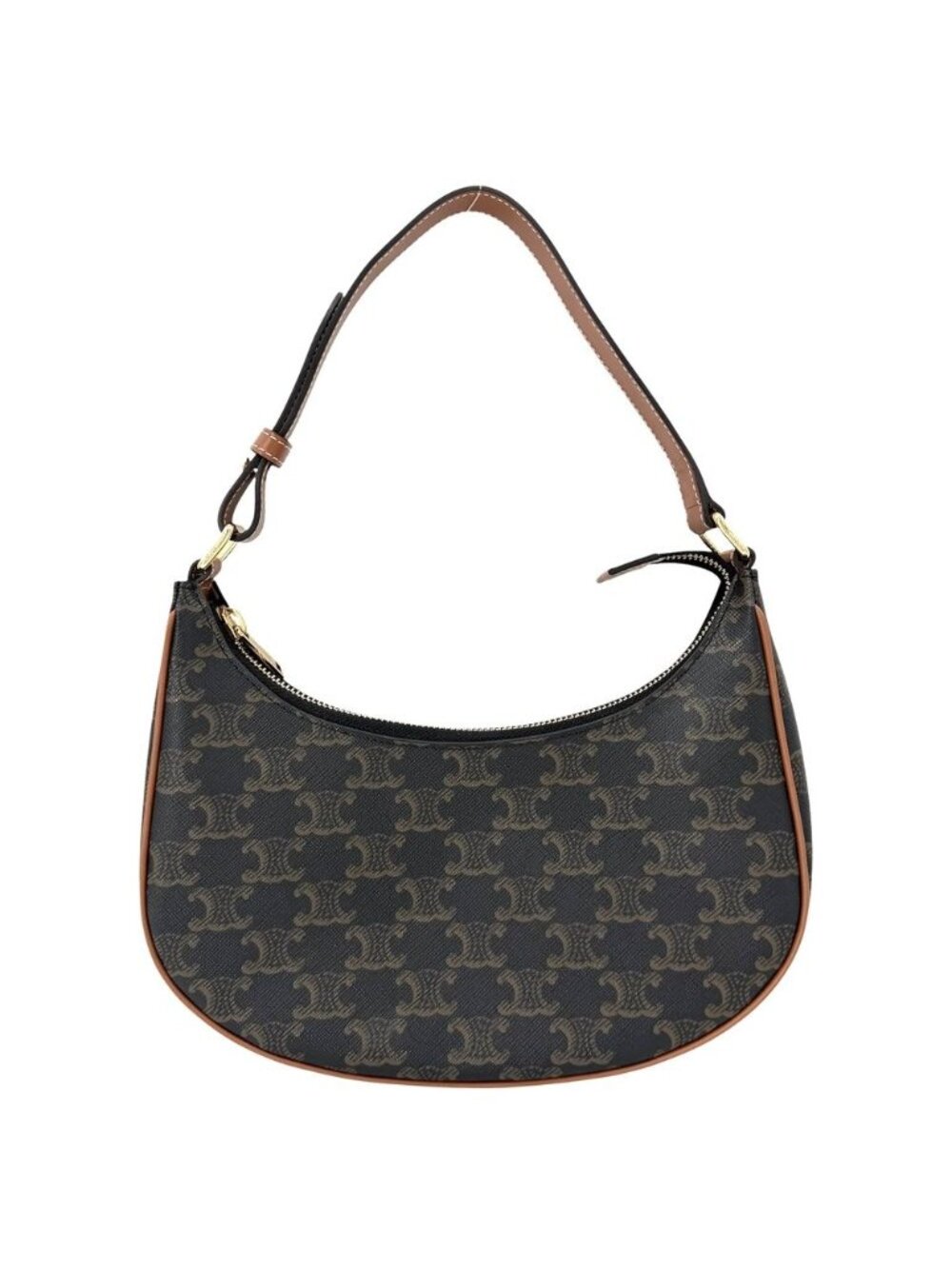 Celine Handbag Triomphe Ava Bag Shoulder Ava Brown Tan Gold